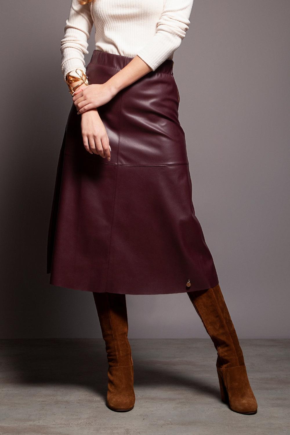 lolitas&l Falda polipiel morada acampanada cortes Lolitas&L