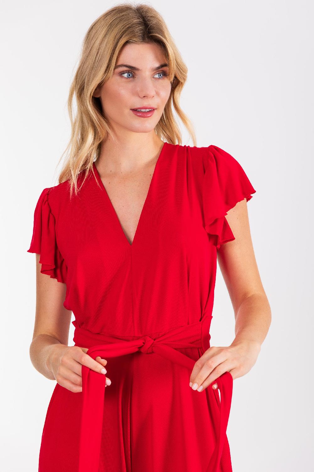 Lolitas&l Jumpsuit Lampone Escote Amplio Con Cinturón De Punto Roma LolitasyL