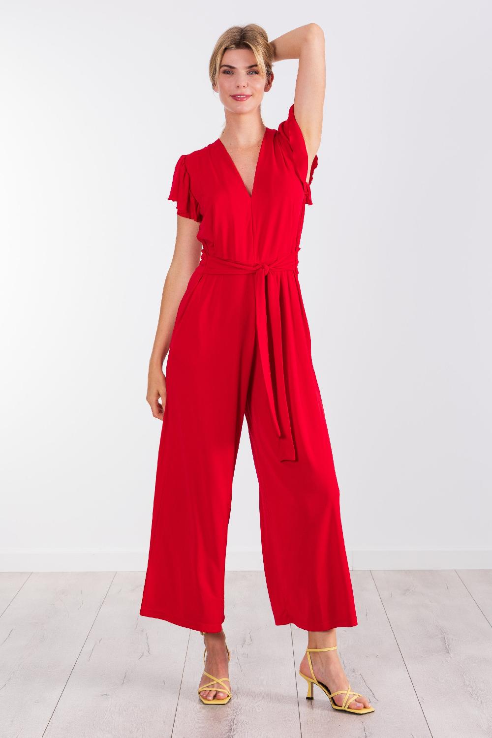 lolitas&l Jumpsuit lampone escote amplio con cinturón de punto roma LolitasyL