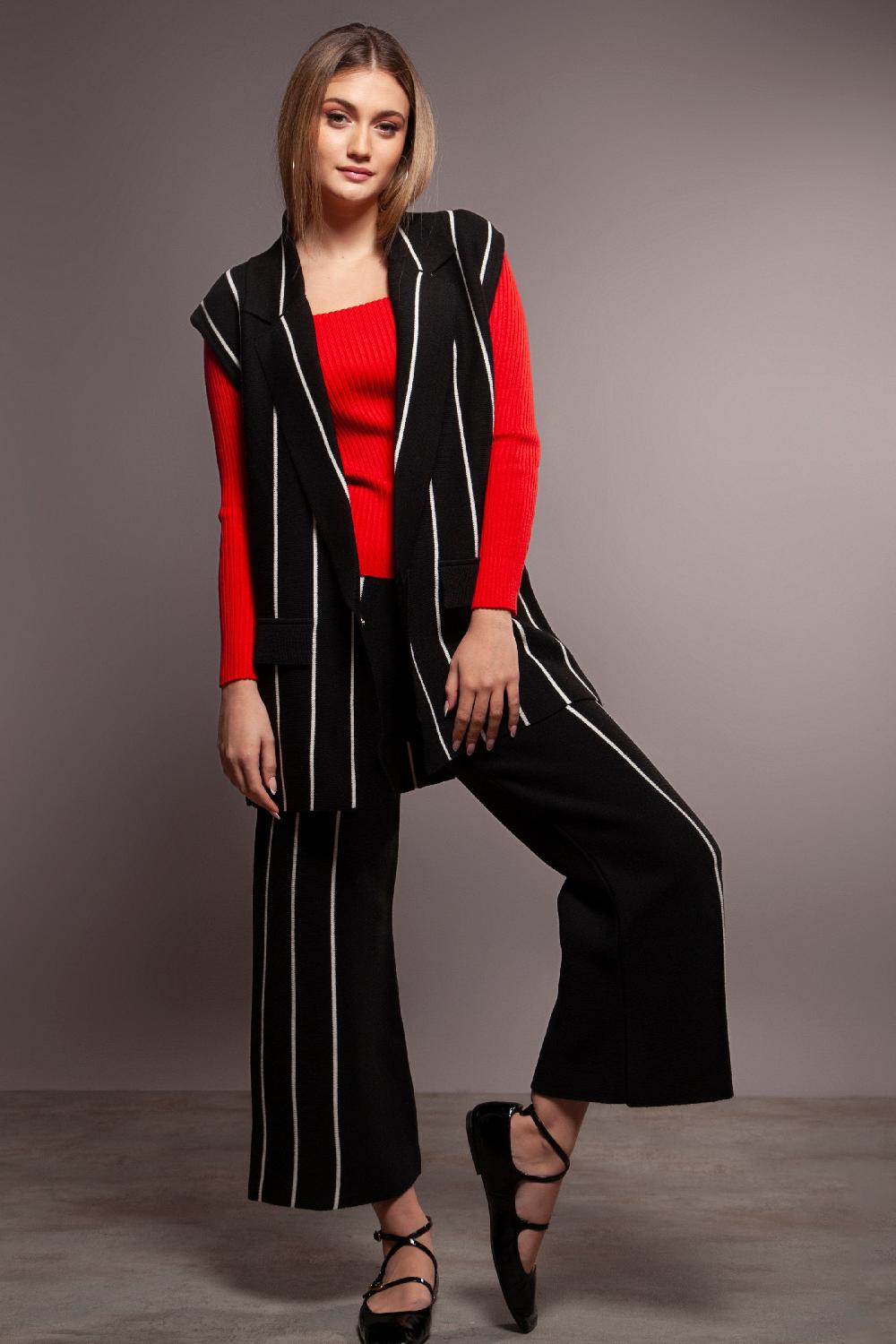 lolitas&l Chaleco negro de rayas largo Lolitas&L