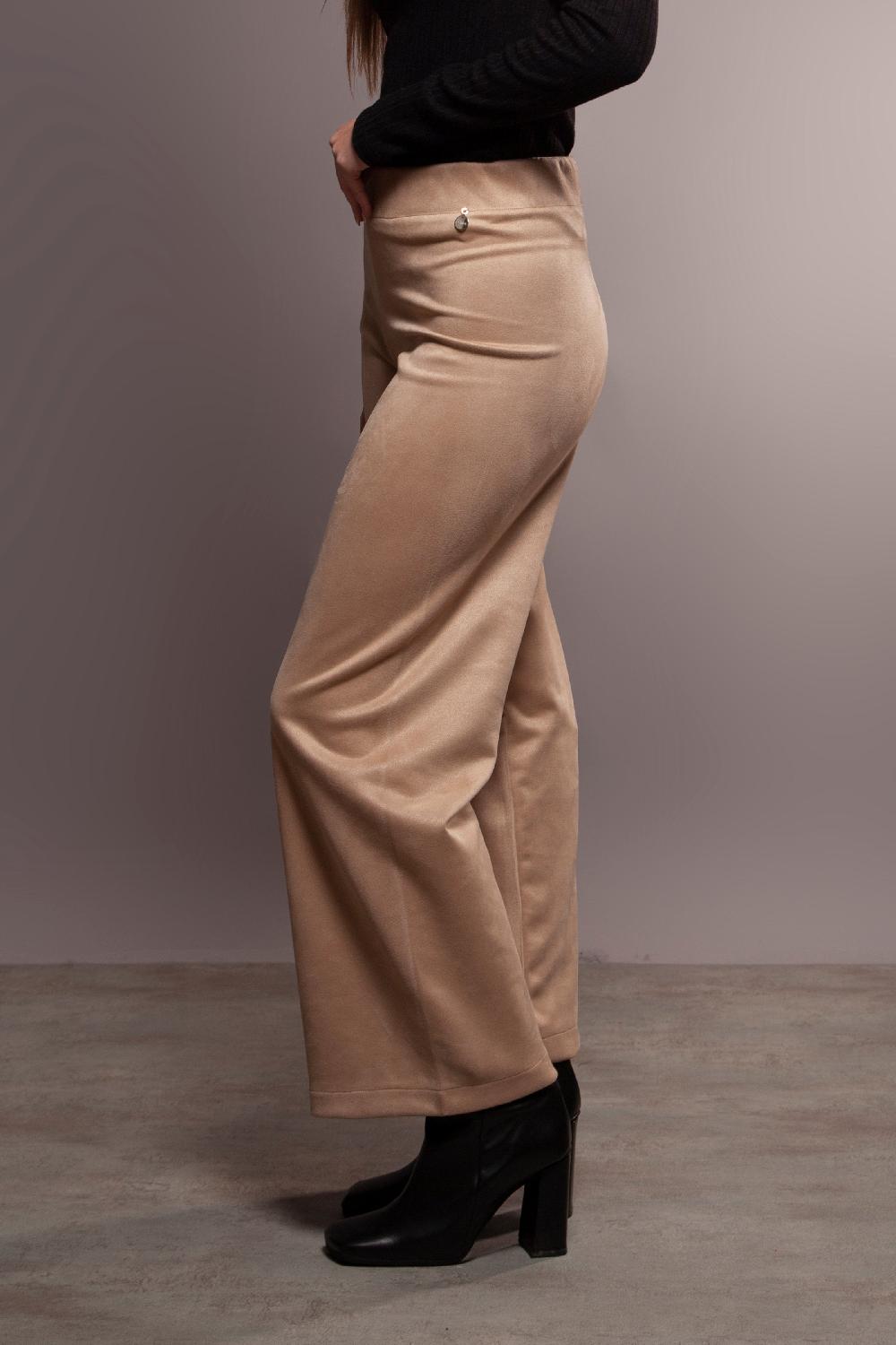 Lolitas&l Pantalon Beige Pelo Acampanado Lolitas&L