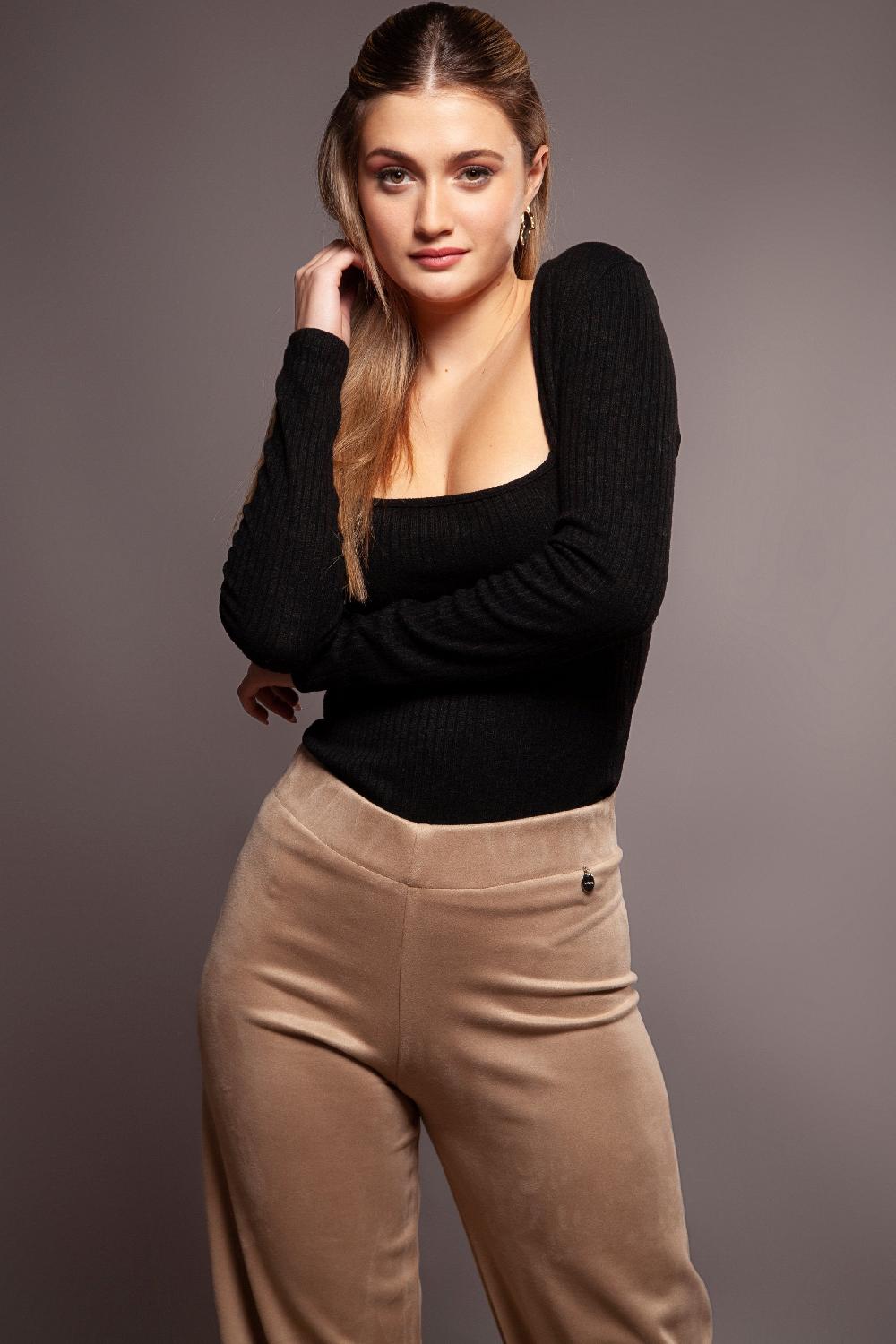 Lolitas&l Pantalon Beige Pelo Acampanado Lolitas&L