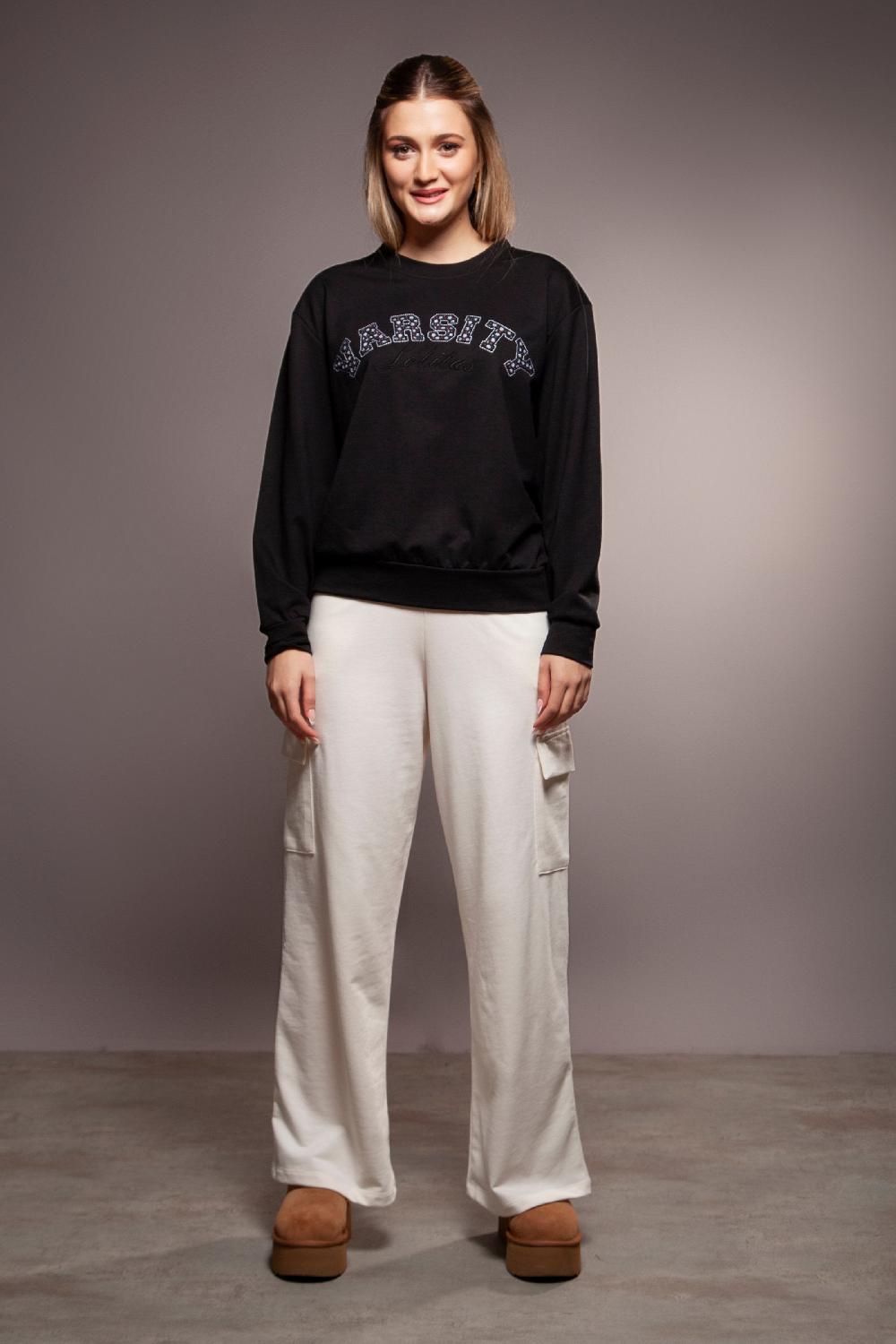 lolitas&l Sudadera negra bordado YARSITY Lolitas&L