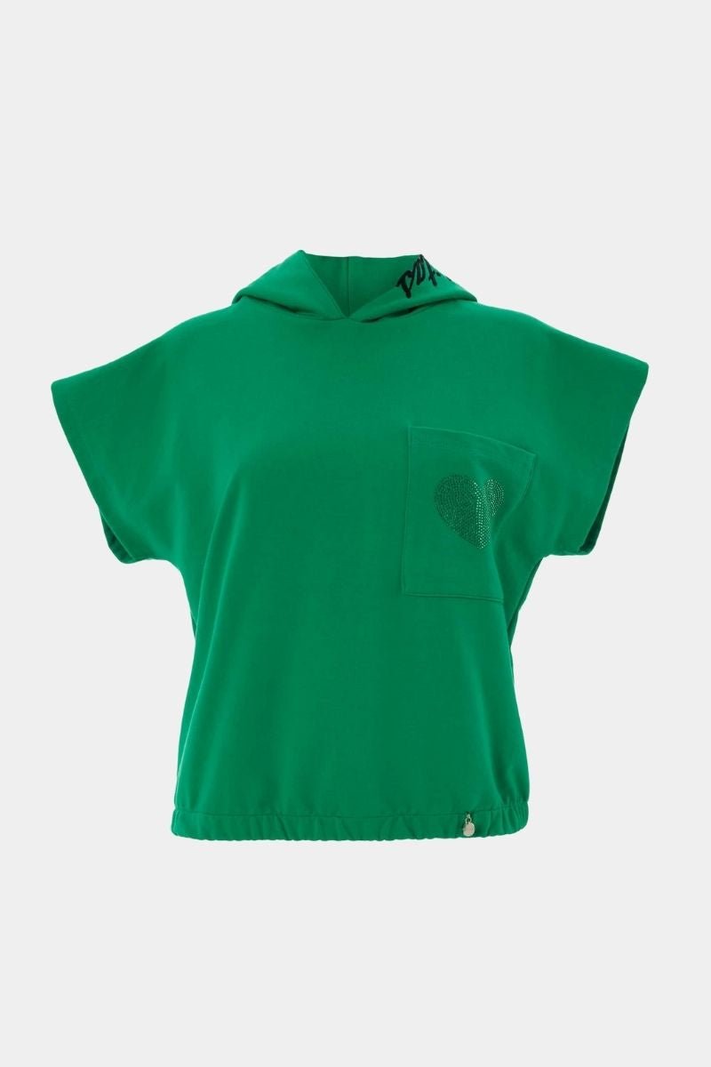 Lolitas&l Sudadera Verde Corta Capucha Logo
