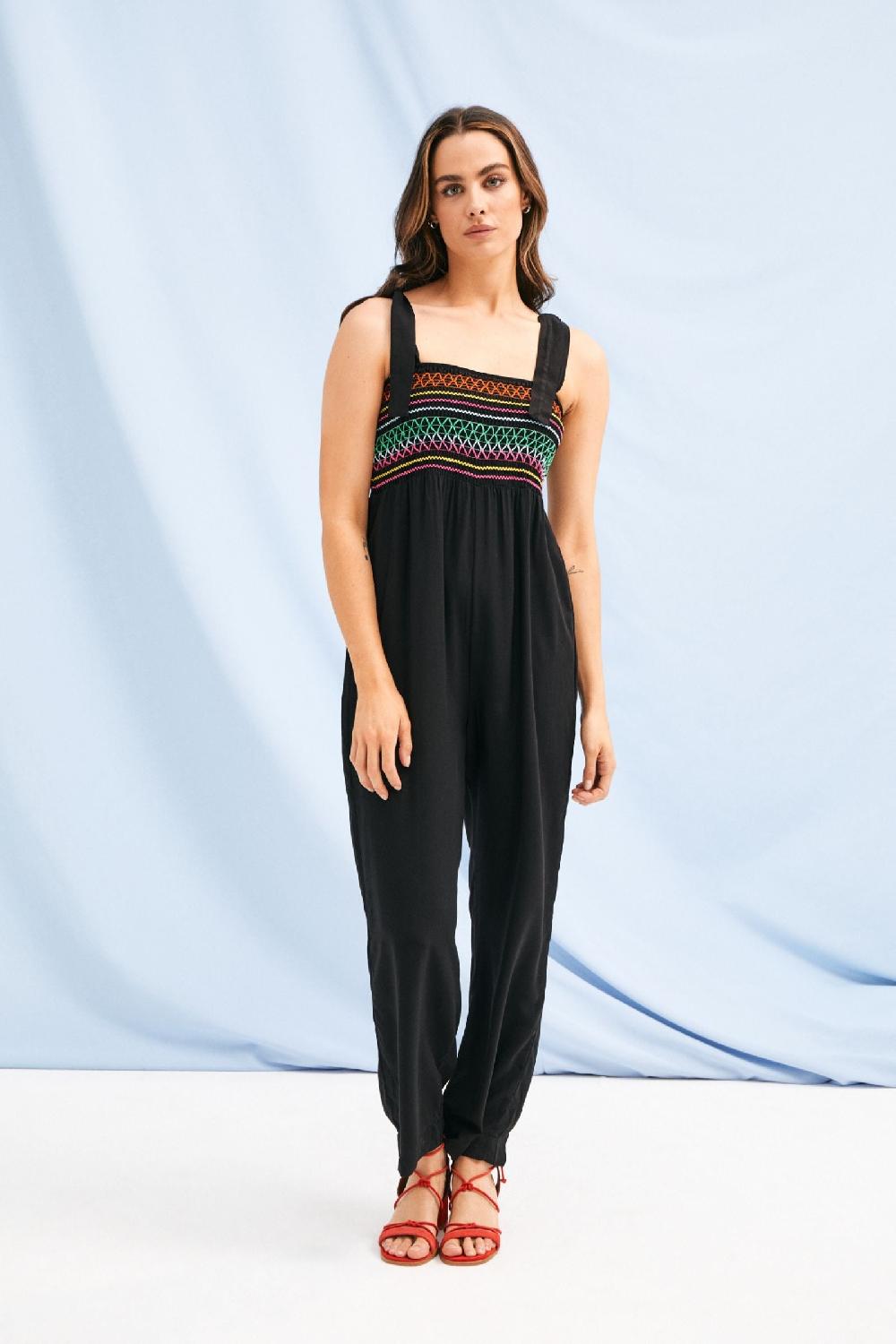 lolitas&l Mono negro tirantes con nido de abeja Lolitas&L