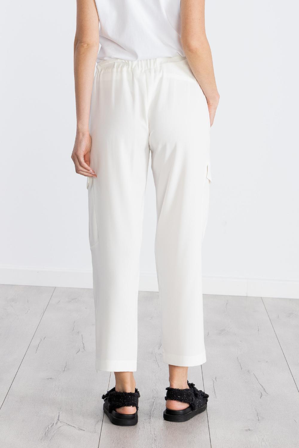 Lolitas&l Pantalón Blanco Bolsillos Militares Con Goma LolitasyL