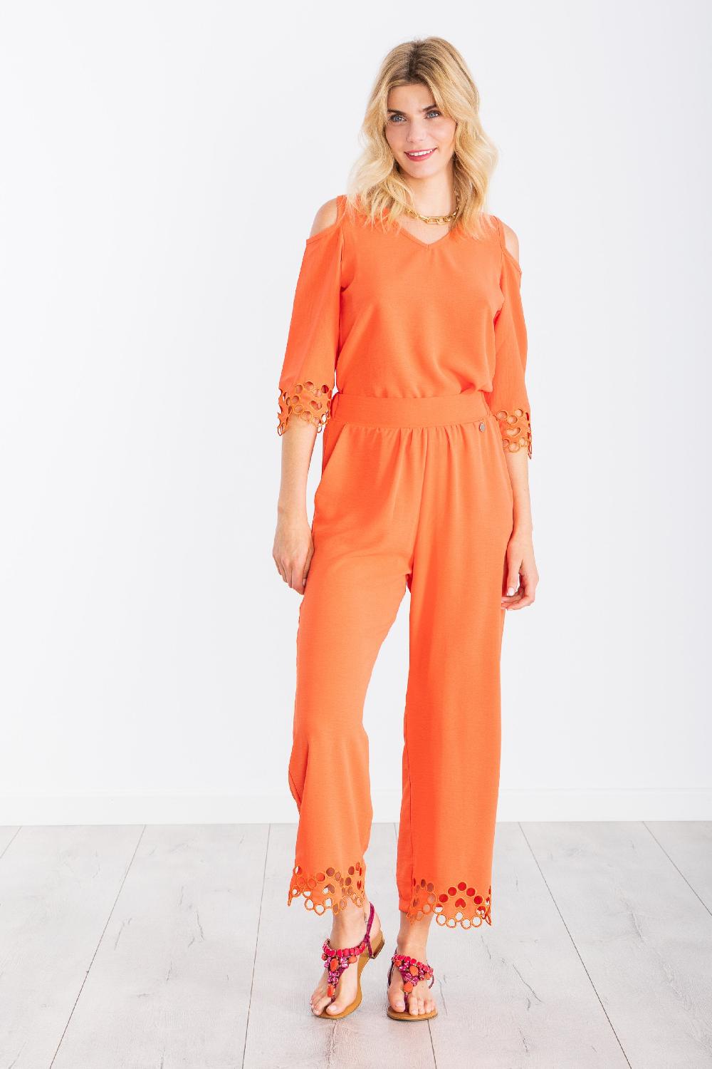 Lolitas&l Pantalón Coral Pinzas Con Bordado Calado LolitasyL