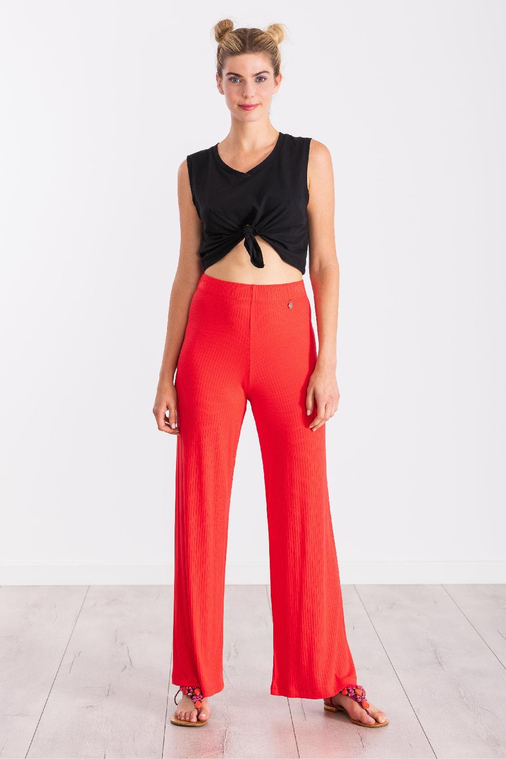 Lolitas&l Pantalón Coral Punto Rayado Ancho LolitasyL