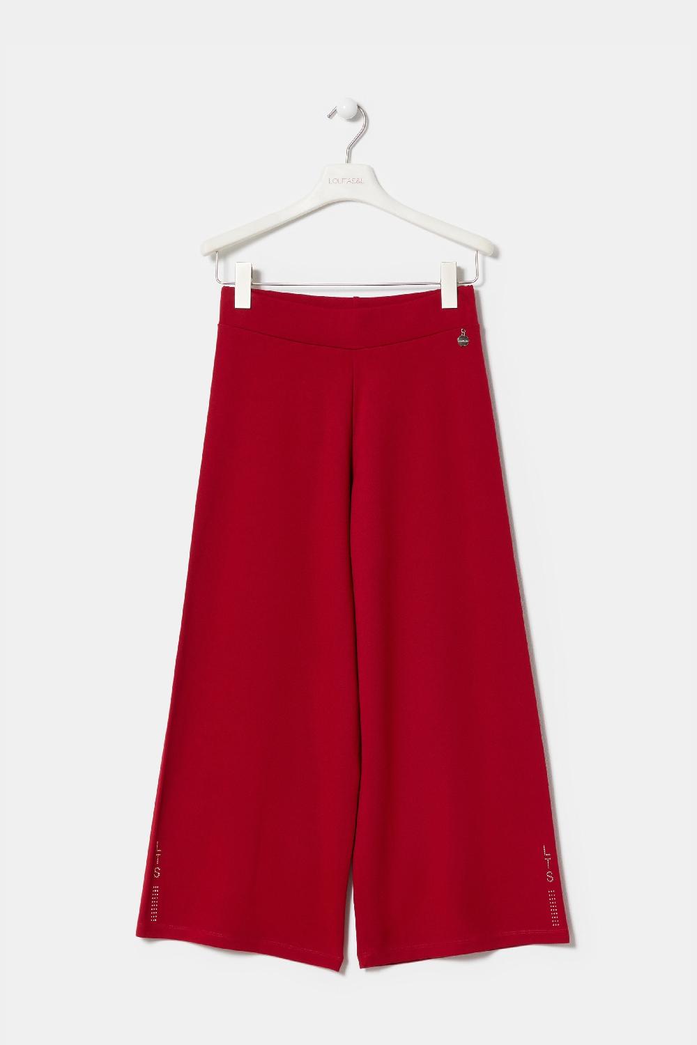Lolitas&l Pantalón Granate Con Pierna Ancha Al Tobillo LolitasyL
