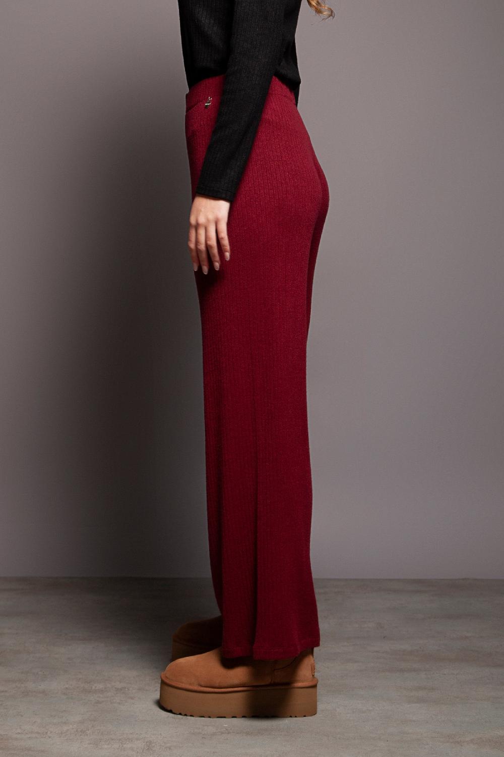 Lolitas&l Pantalon Granate De Punto Jaquard Rayas Lolitas&L