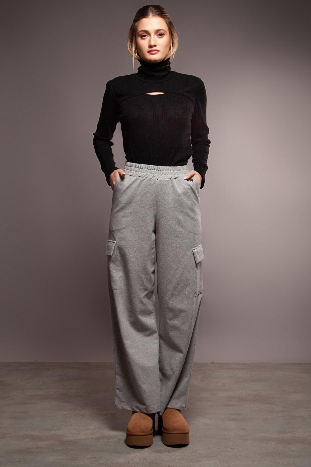 Lolitas&l Pantalon Gris Algodon Con Bolsillos En El Costado Lolitas&L