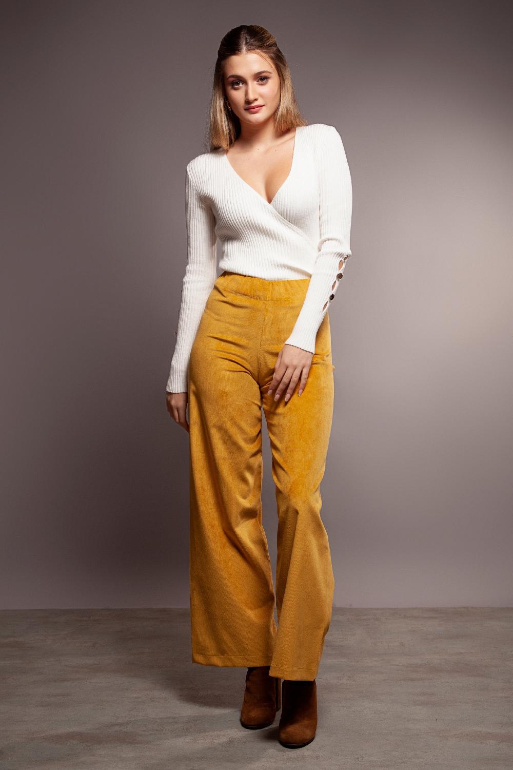 Lolitas&l Pantalon Mostaza Pelo Cremallera Lolitas&L