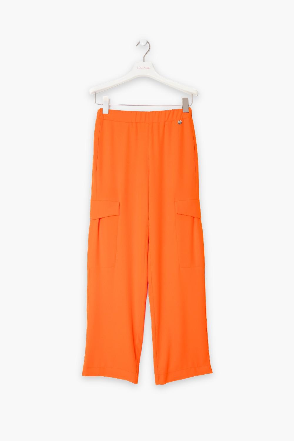 Lolitas&l Pantalón Naranja Bolsillos Militares Con Goma LolitasyL