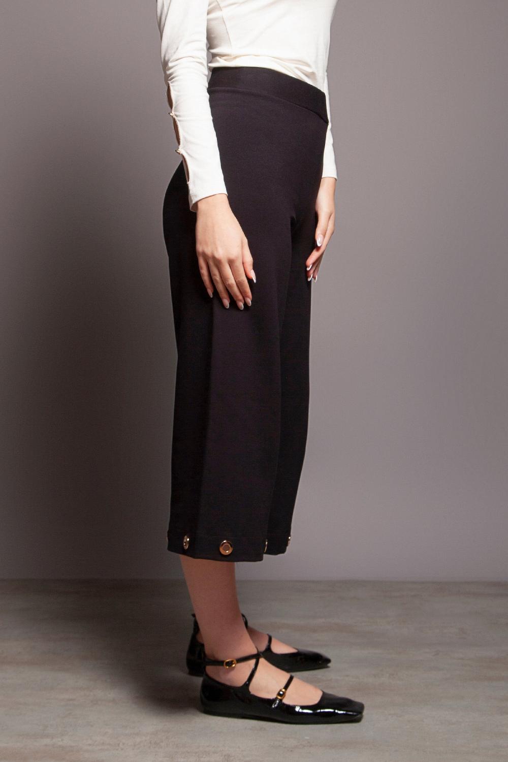 Lolitas&l Pantalon Negro Tobillero Detalle Aros Lolitas&L