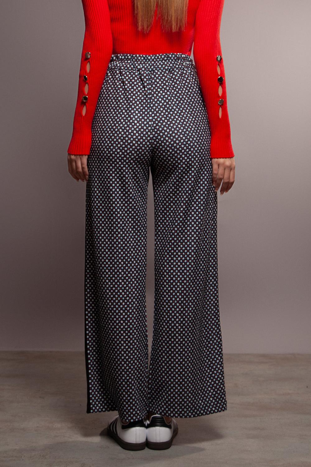 Lolitas&l Pantalon Recto Estampado Lunar Con Raya En El Costado Lolitas&L