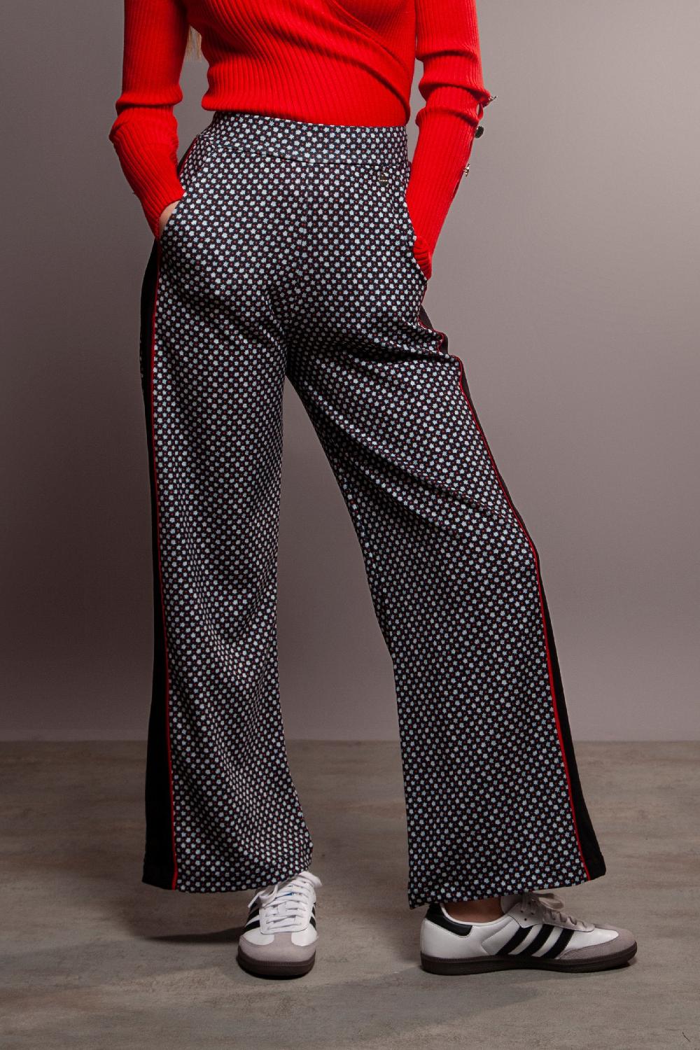 lolitas&l Pantalon recto estampado lunar con raya en el costado Lolitas&L