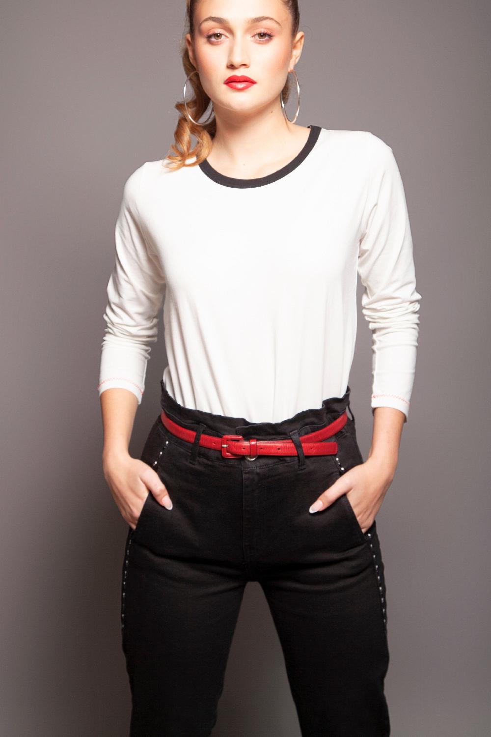 Lolitas&l Pantalon Vaquero Negro Detalle Strass En Los Costados Lolitas&L