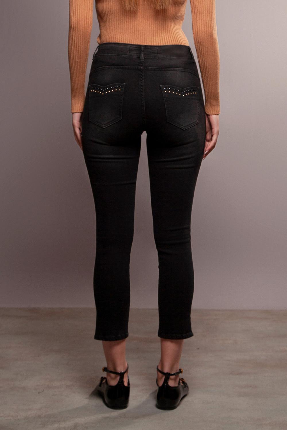 Lolitas&l Pantalon Vaquero Negro Pitillo Con Strass Lolitas&L