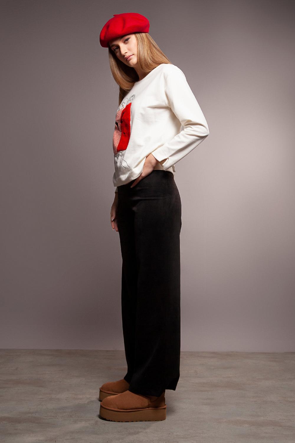 Lolitas&l Sudadera Blanca Motivo Siluetas Punto Alto Lolitas&L