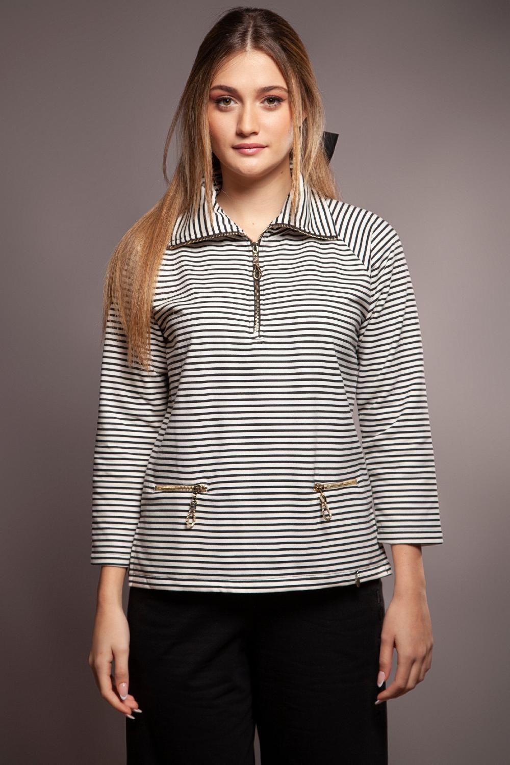 Lolitas&l Sudadera Blanca Rayas Con Cremallera Lolitas&L