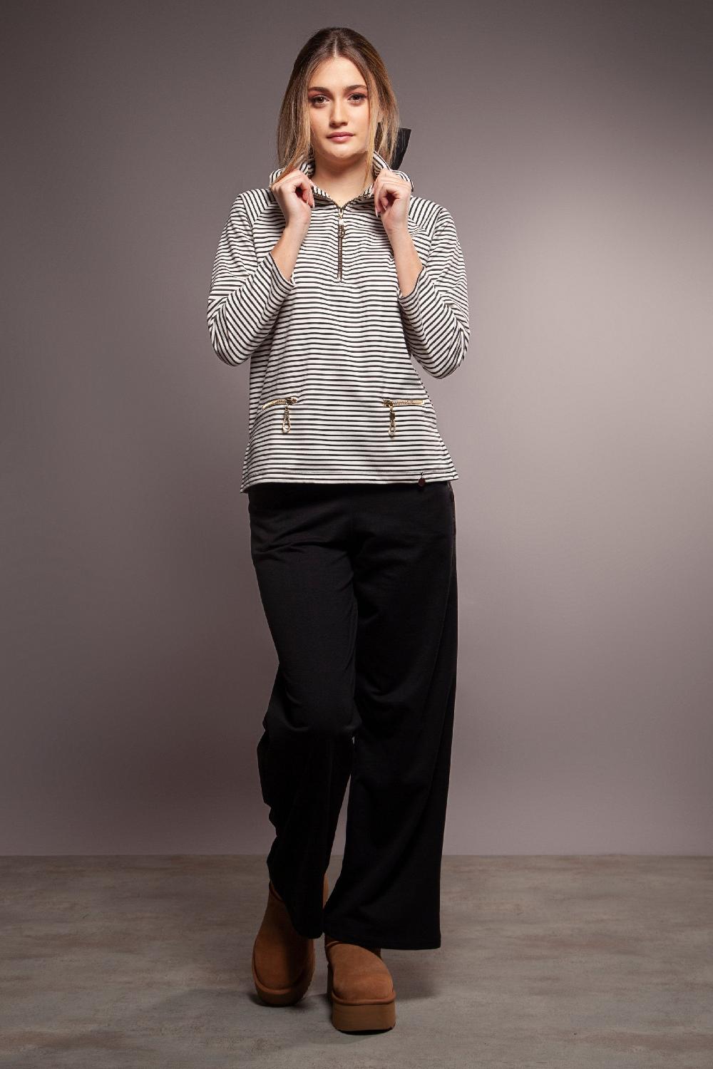 lolitas&l Sudadera blanca rayas con cremallera Lolitas&L