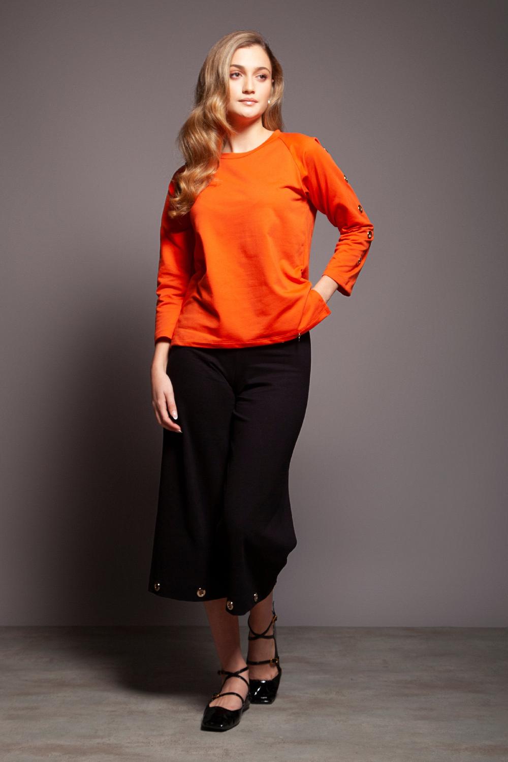 lolitas&l Sudadera naranja raglan detalle aro dorado Lolitas&L