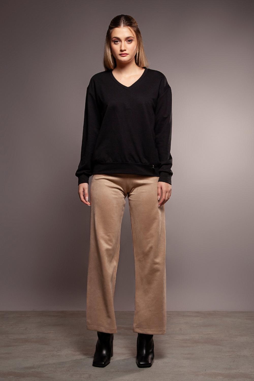 lolitas&l Sudadera negra basica escote de pico Lolitas&L