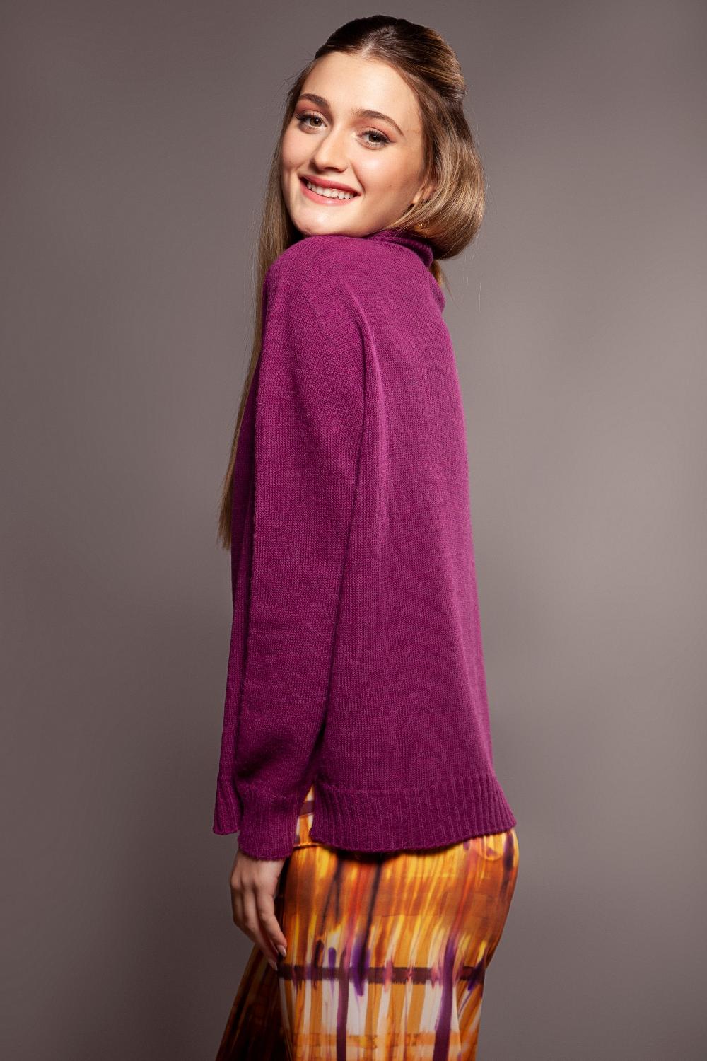 Lolitas&l Suéter Granate Jacquard De Ochos Cuello Alto Lolitas&L