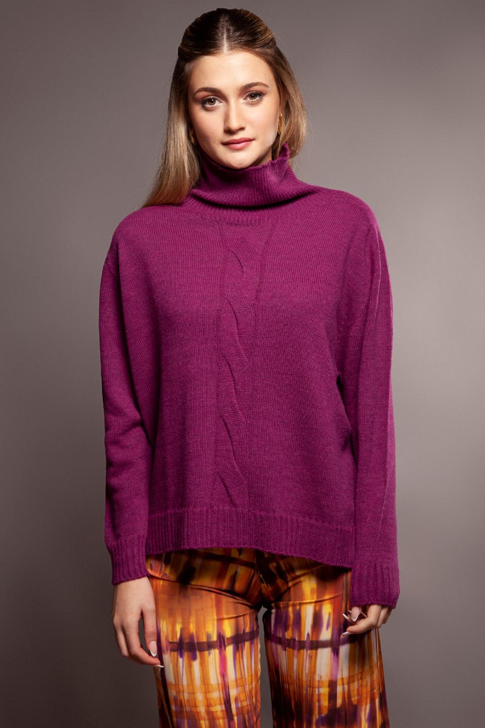 Lolitas&l Suéter Granate Jacquard De Ochos Cuello Alto Lolitas&L