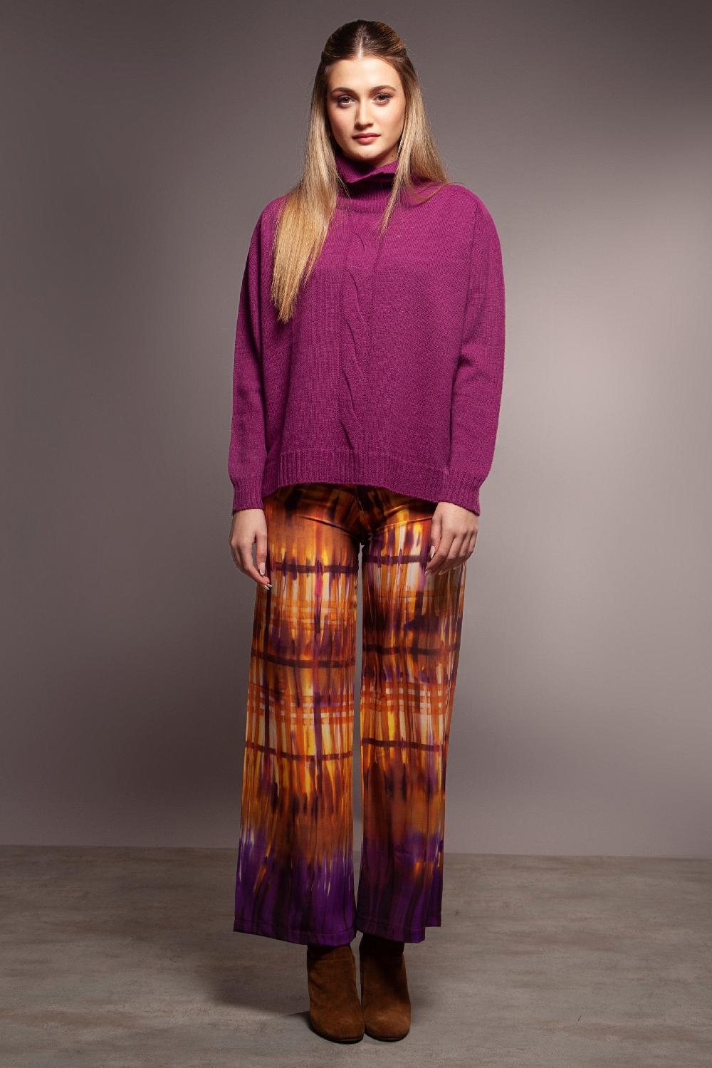 lolitas&l Suéter granate jacquard de ochos cuello alto Lolitas&L