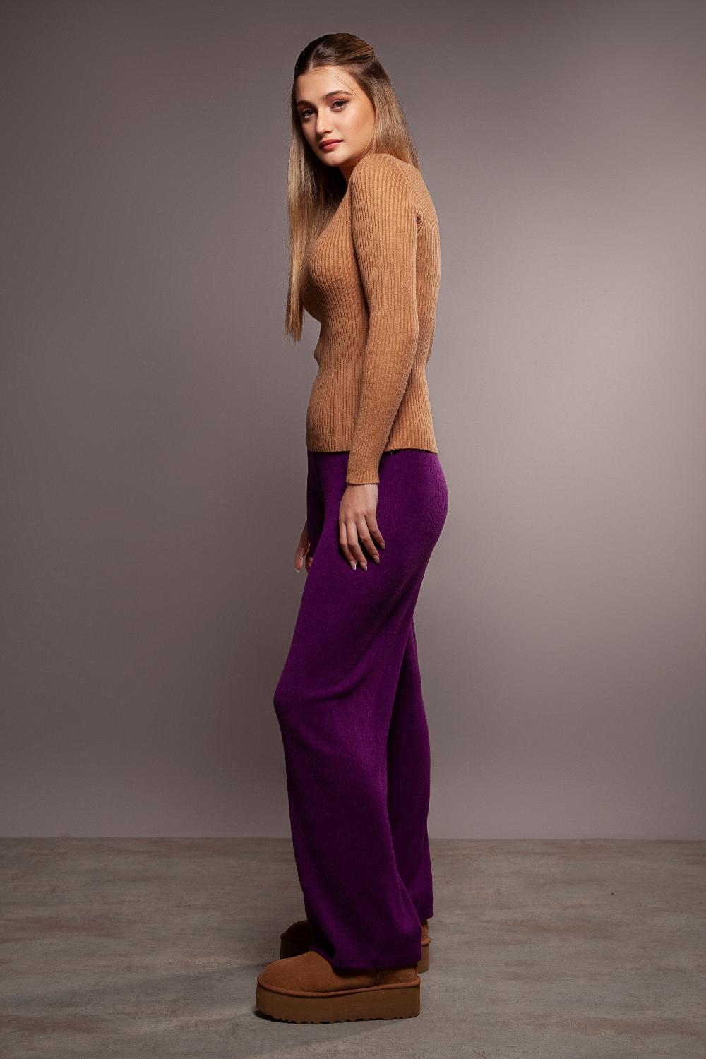 Lolitas&l Suéter Punto Canale Beige Ajustado Escote Cuadrado Lolitas&L