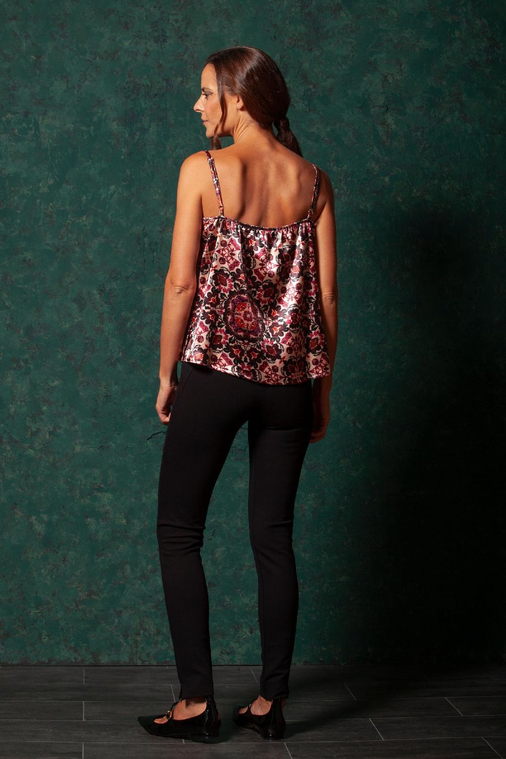 Lolitas&l Top Saten Estampado Carpet Tirantes Con Puntilla LolitasyL