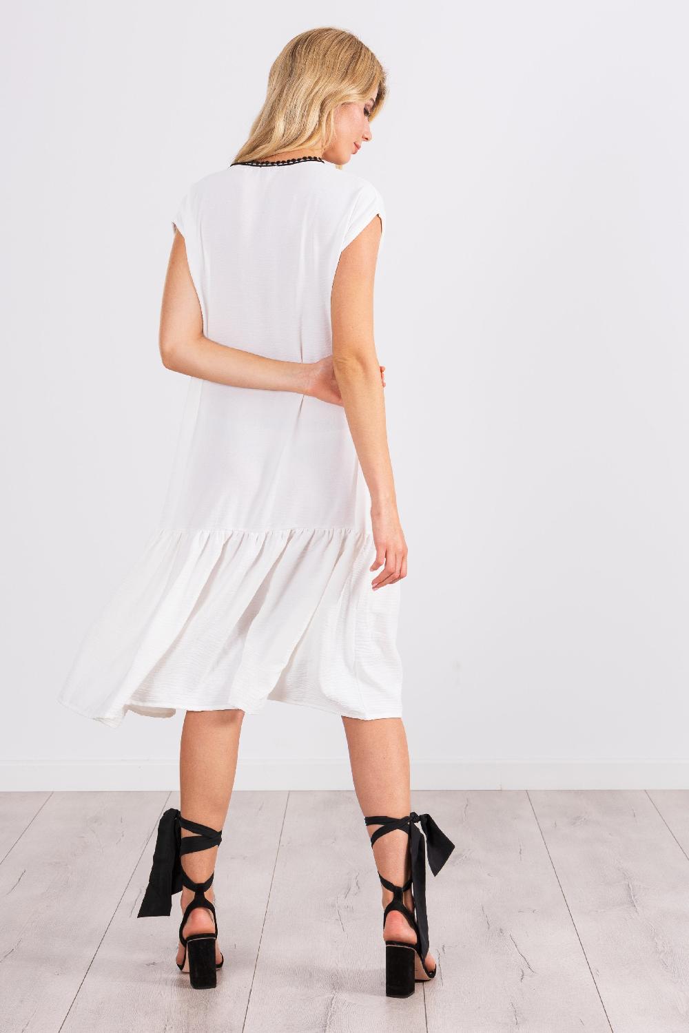 Lolitas&l Vestido Blanco Corto Con Bordado Ramillete LolitasyL