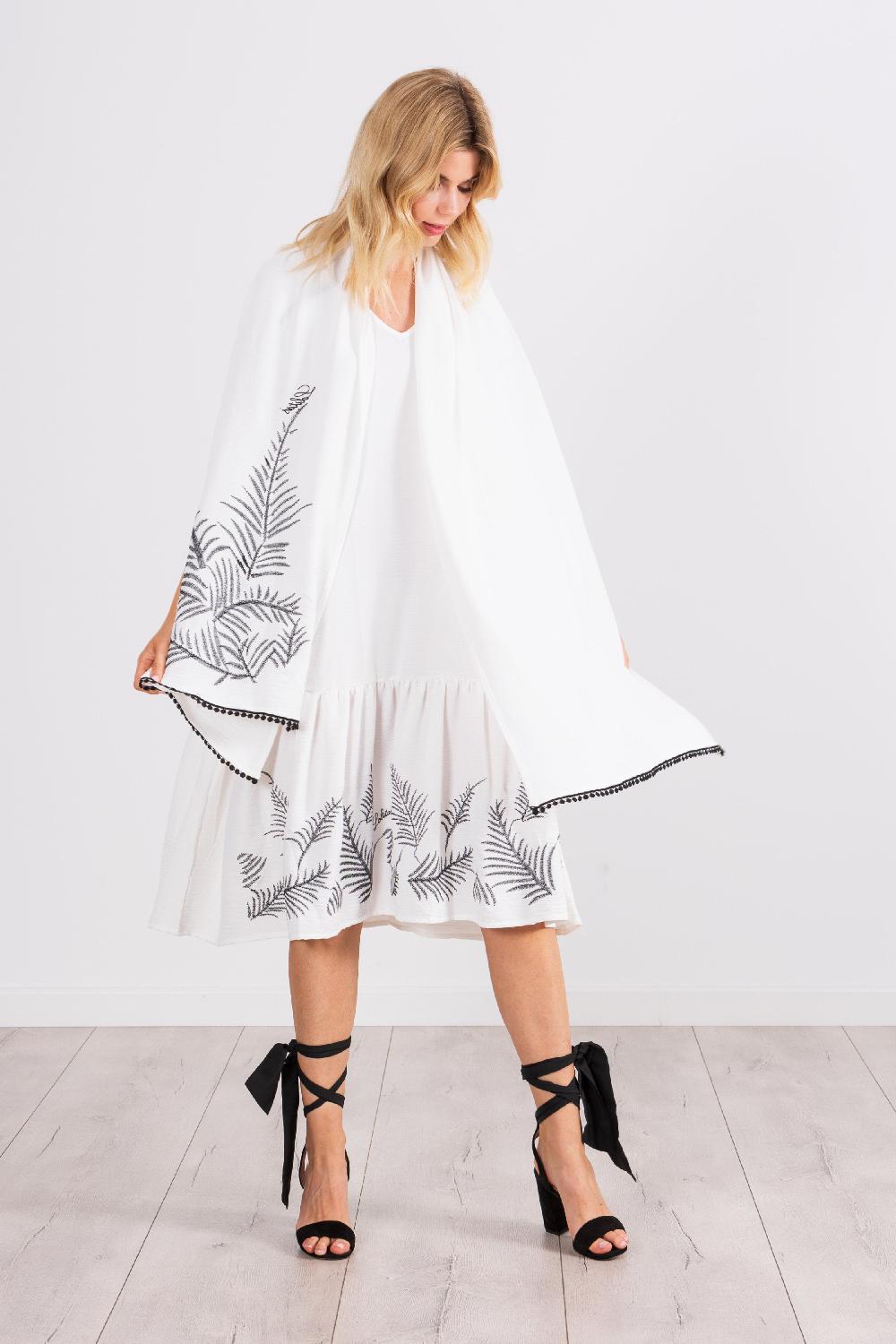 Lolitas&l Vestido Blanco Corto Con Bordado Ramillete LolitasyL