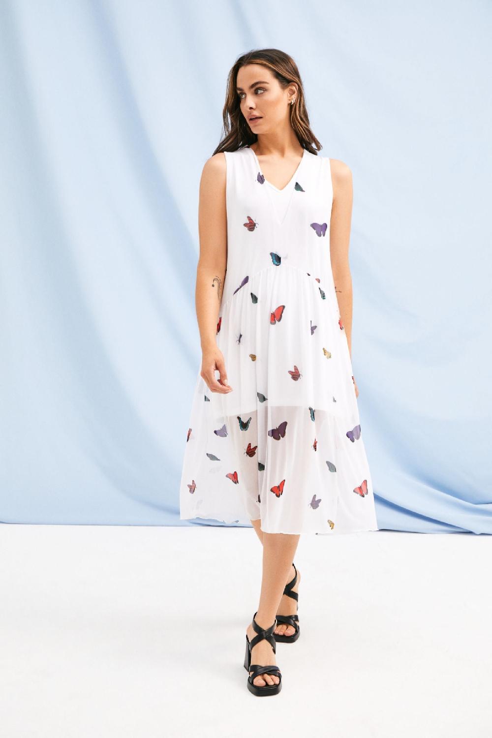 lolitas&l Vestido blanco estampado butterfly sin mangas Lolitas&L