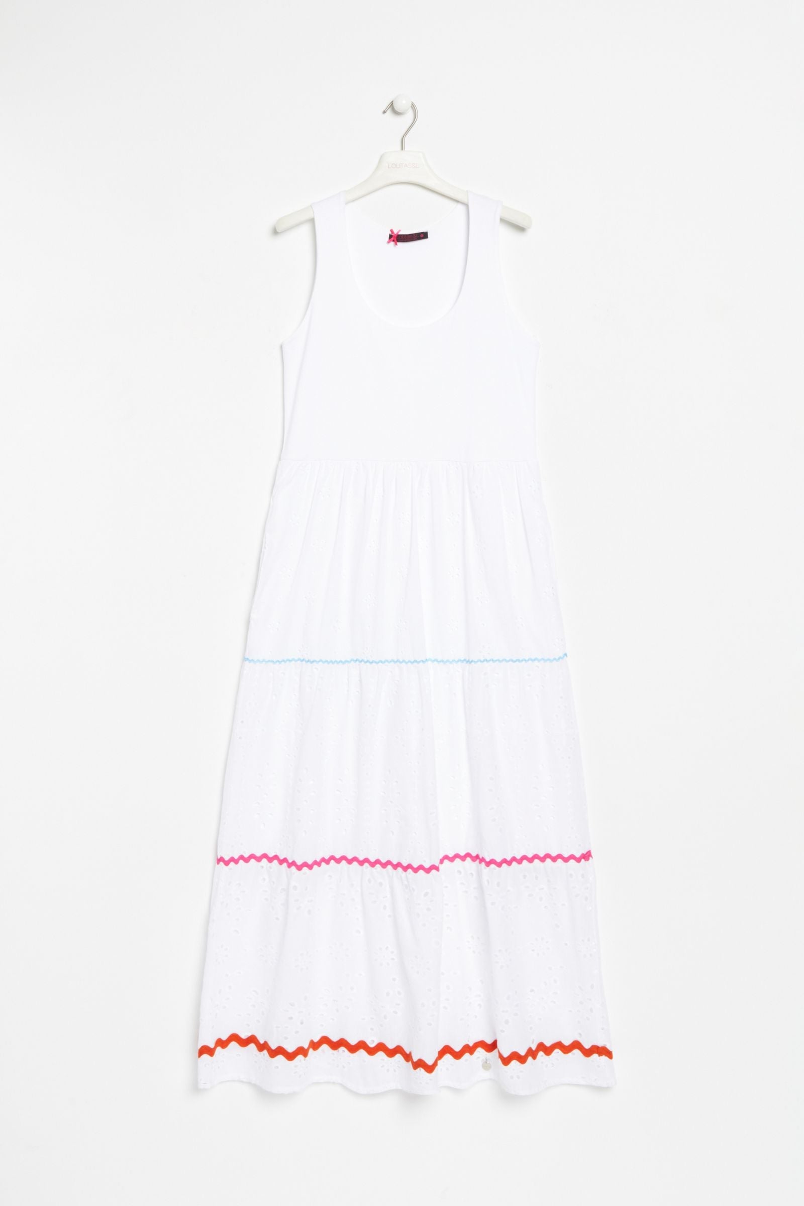 Lolitas&l Vestido Blanco Largo Sin Mangas Con Picueta Y Grogre Lolitas&L