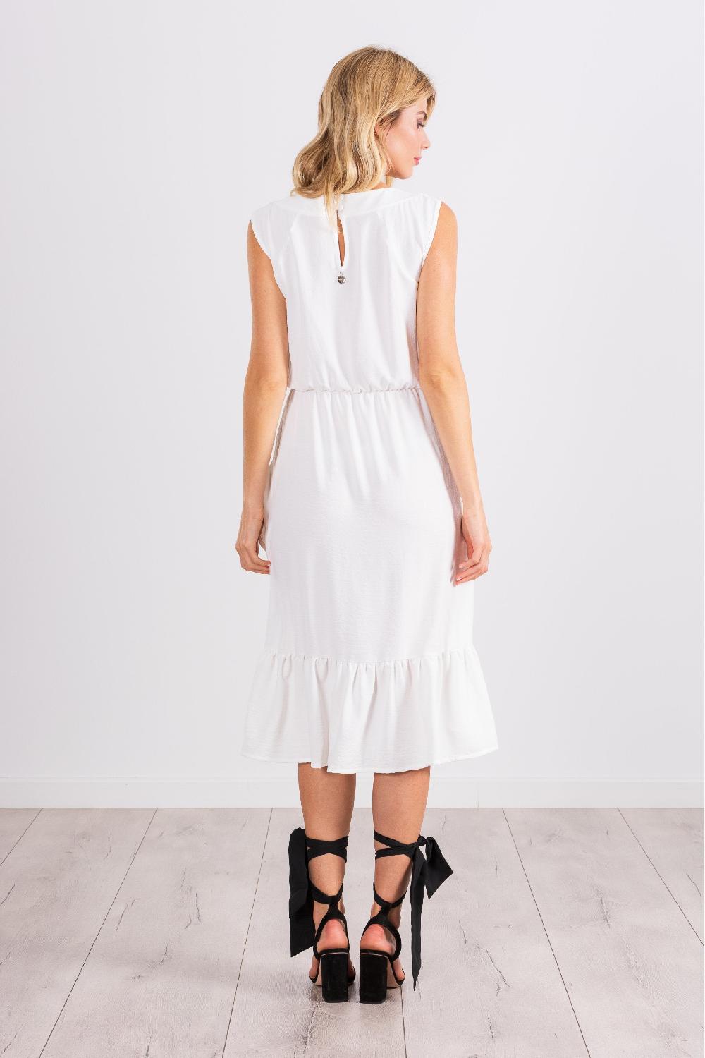 Lolitas&l Vestido Blanco Sin Mangas Con Volante LolitasyL