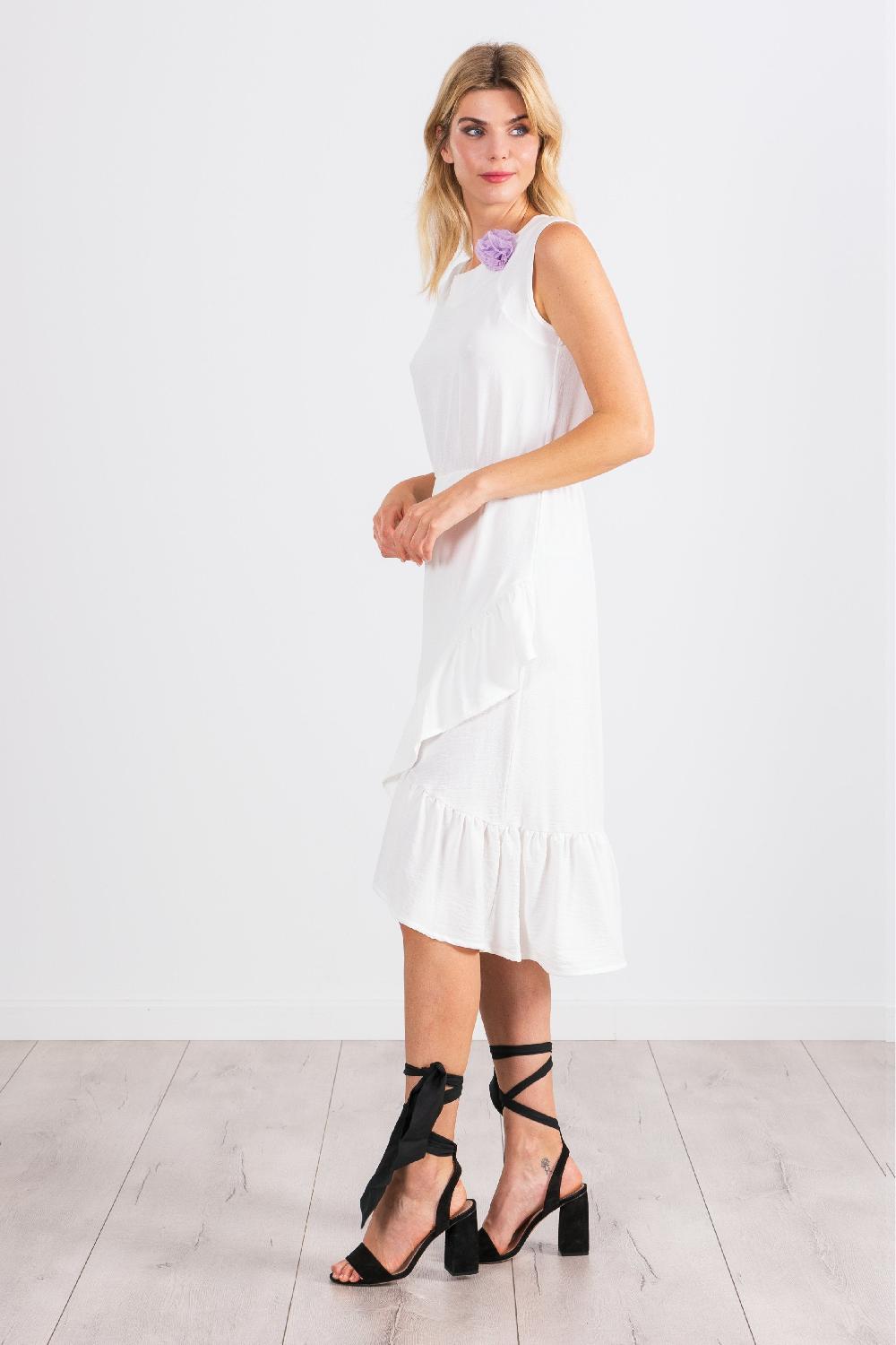 Lolitas&l Vestido Blanco Sin Mangas Con Volante LolitasyL