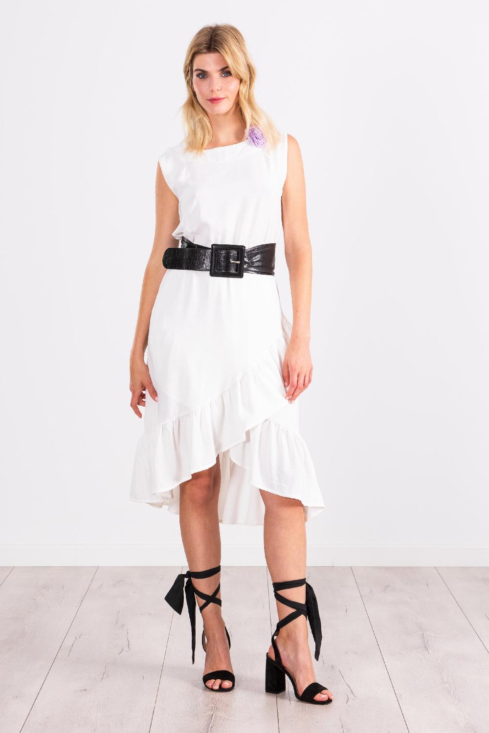 Lolitas&l Vestido Blanco Sin Mangas Con Volante LolitasyL