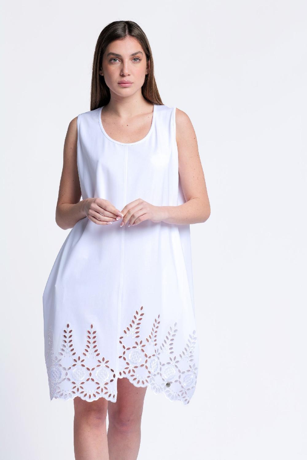 Lolitas&l Vestido Blanco Tirantes Con Bordado Al Tono Lolitas&L