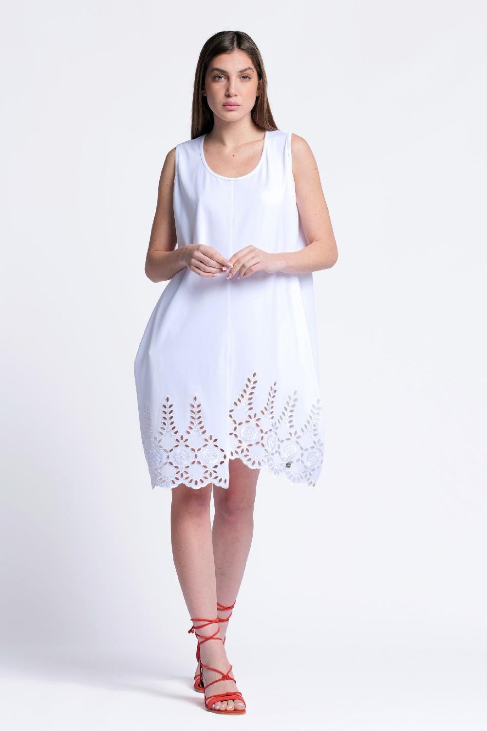 lolitas&l Vestido blanco tirantes con bordado al tono Lolitas&L