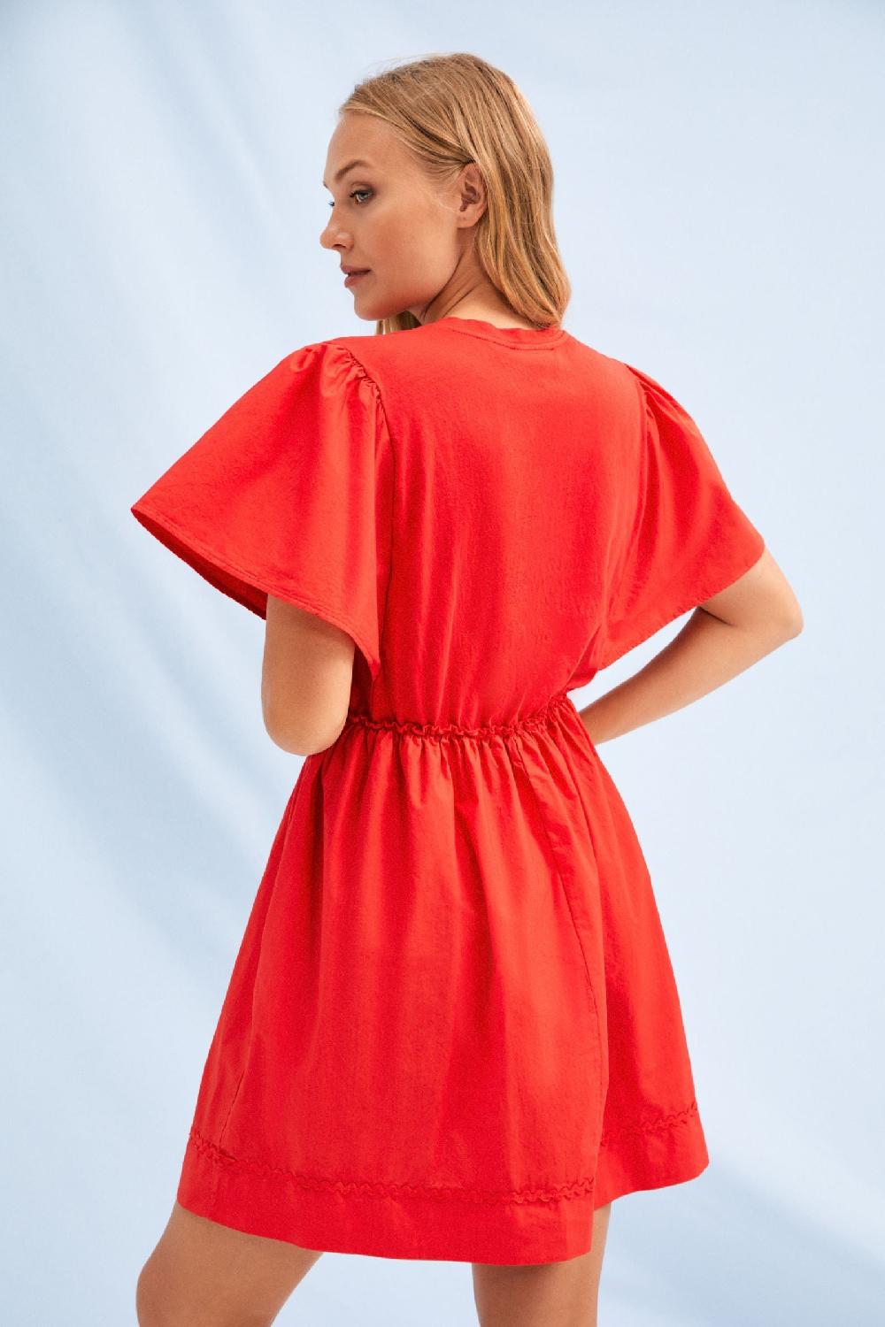 Lolitas&l Vestido Coral Corto Escote Pico Con Goma En La Cintura Lolitas&L