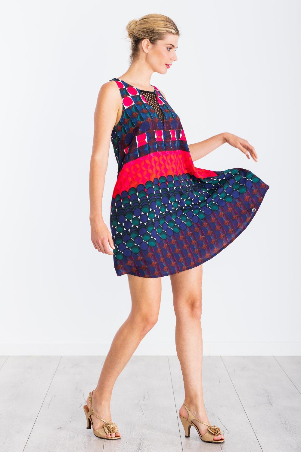 Lolitas&l Vestido Corto Estampado Geometrico Escote Red LolitasyL