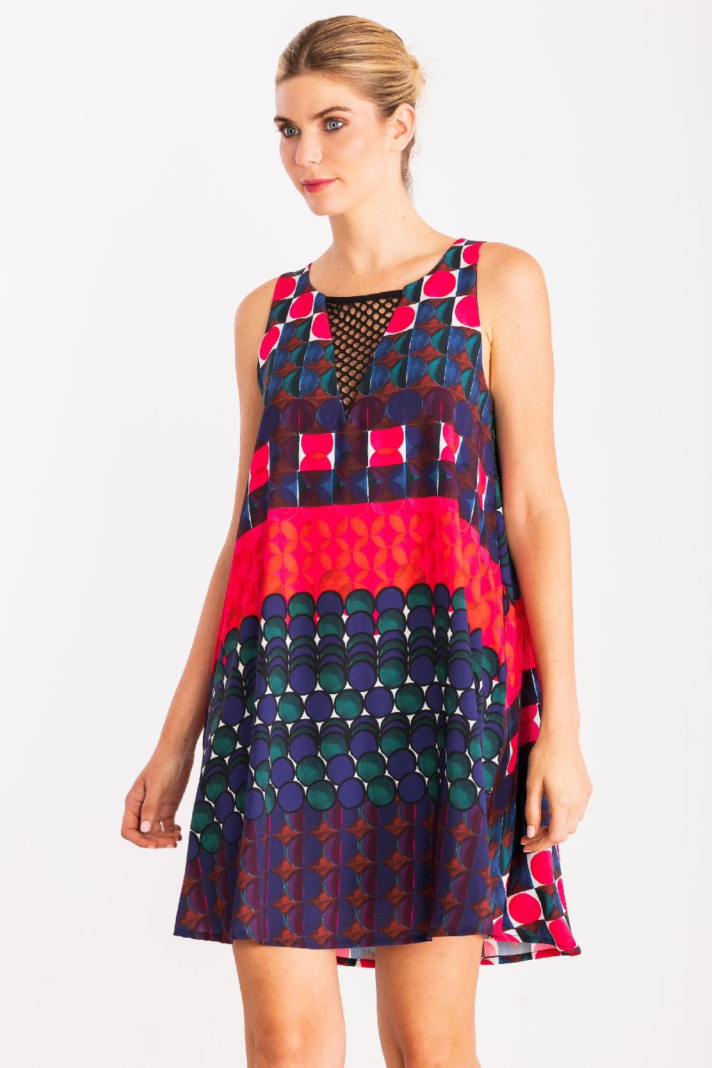 Lolitas&l Vestido Corto Estampado Geometrico Escote Red LolitasyL