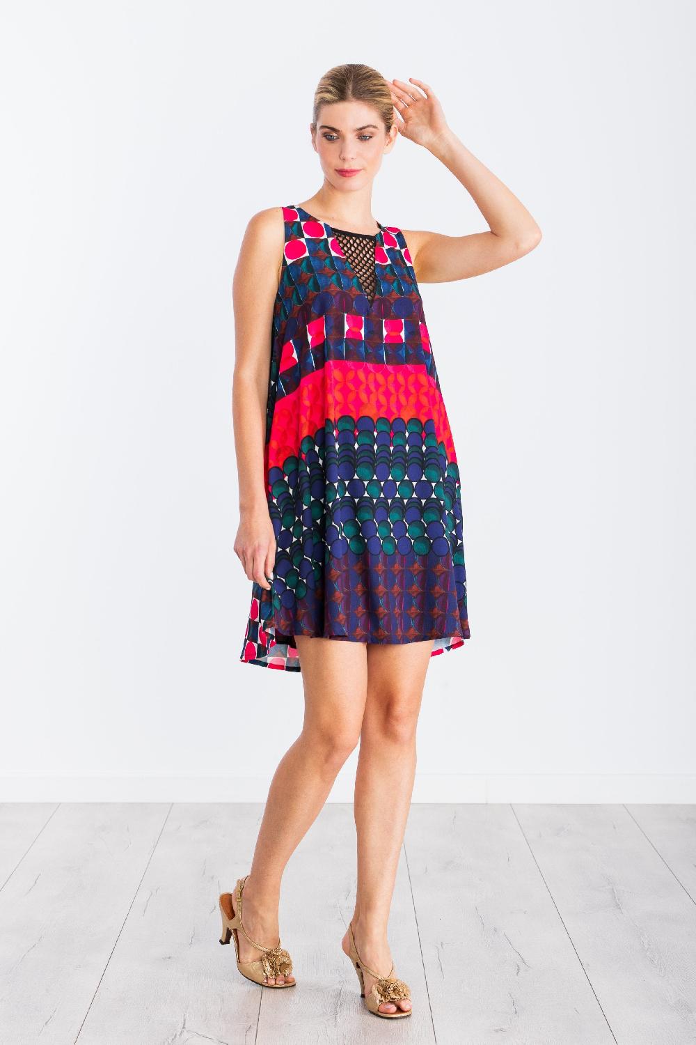 lolitas&l Vestido corto estampado Geometrico escote red LolitasyL