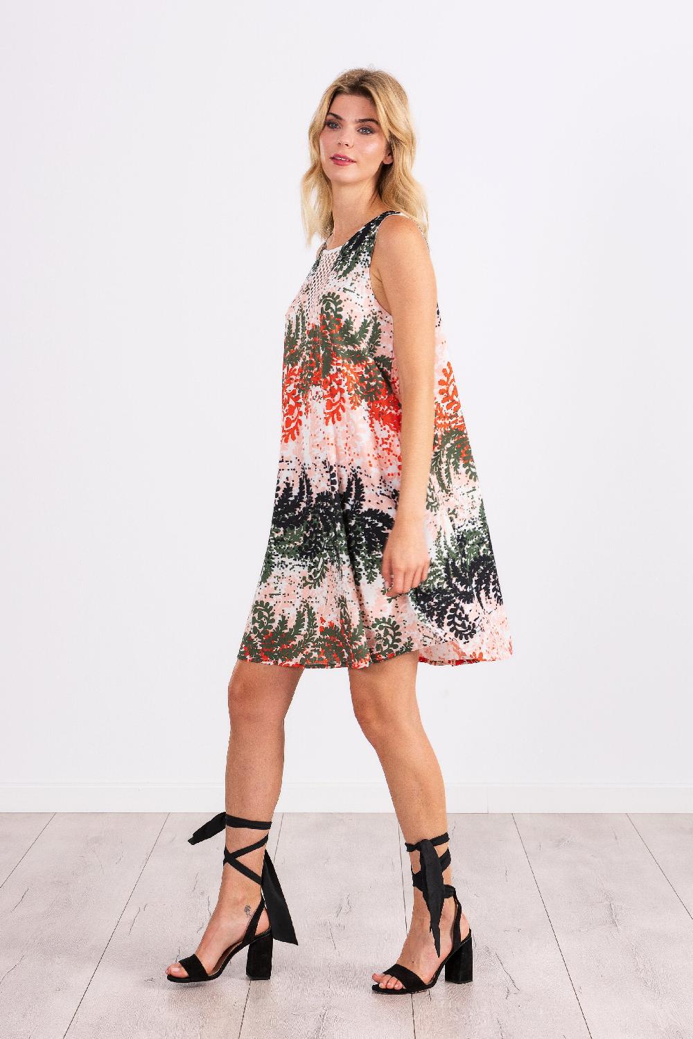 Lolitas&l Vestido Corto Estampado Leaves Escote Red LolitasyL