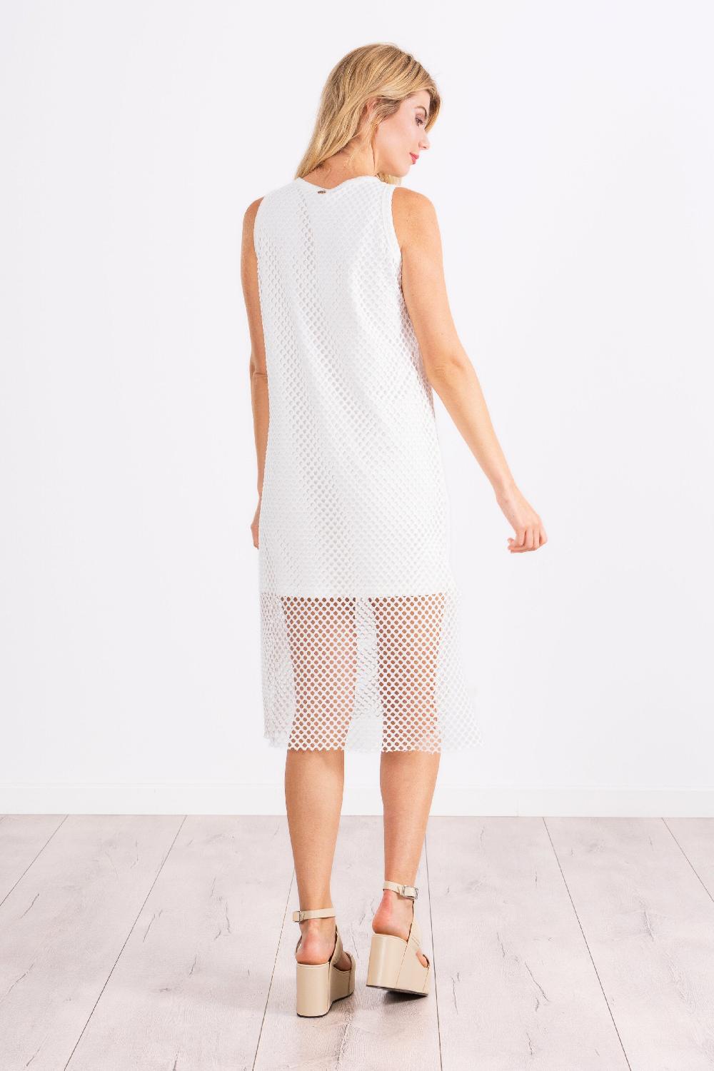 Lolitas&l Vestido Crema En Red De Tirantes LolitasyL