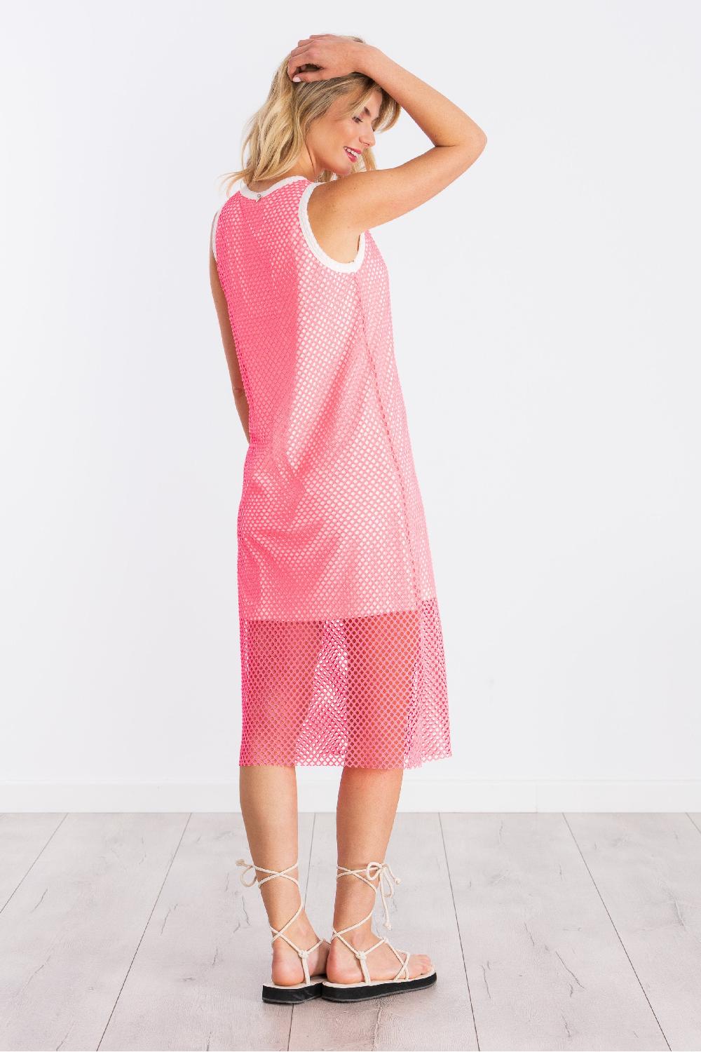 Lolitas&l Vestido Fucsia En Red De Tirantes LolitasyL