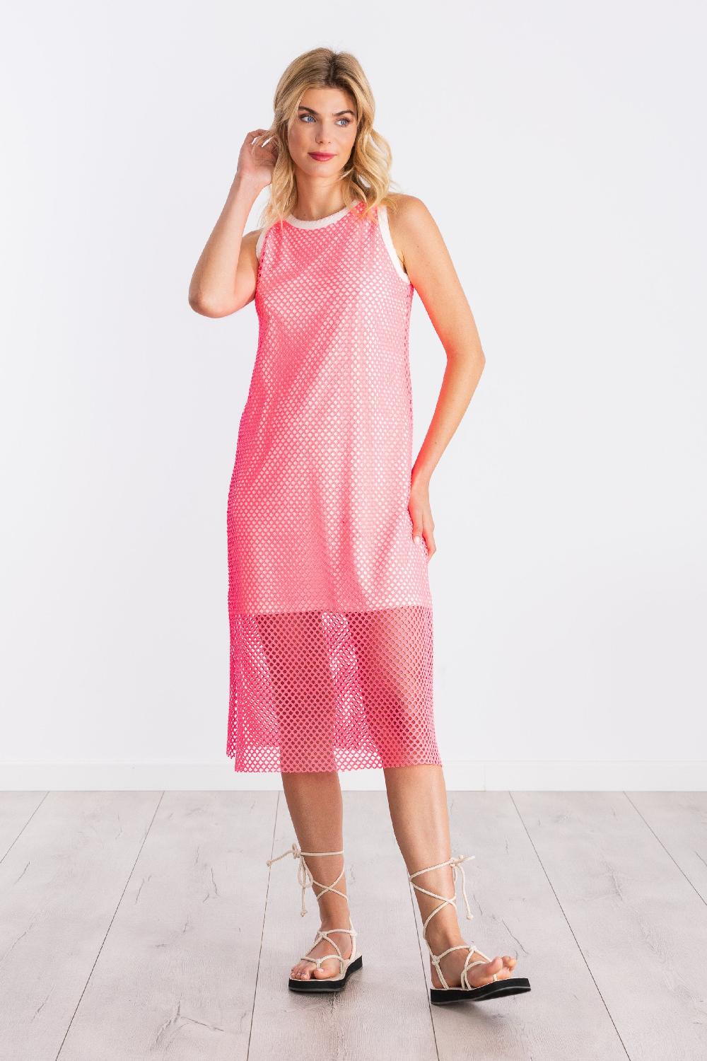 lolitas&l Vestido fucsia en red de tirantes LolitasyL