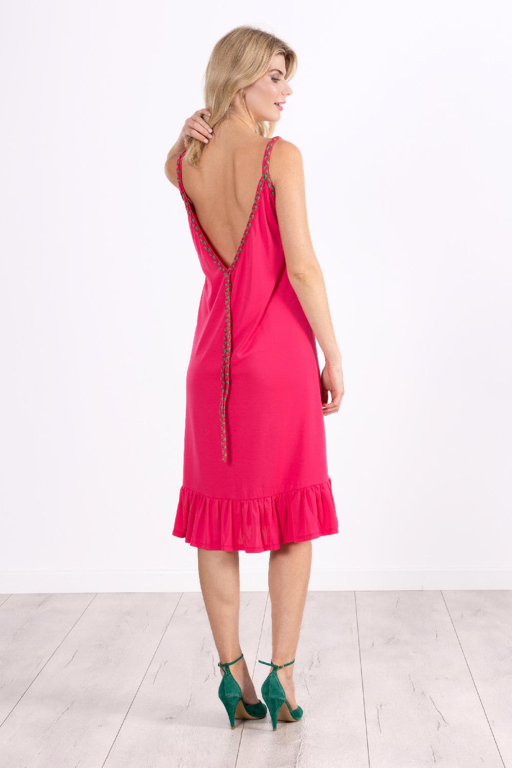 Lolitas&l Vestido Fucsia Largo De Tirantes LolitasyL